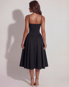 Abito midi Francesca twill nero Bella di Roma – taglie XS-XL