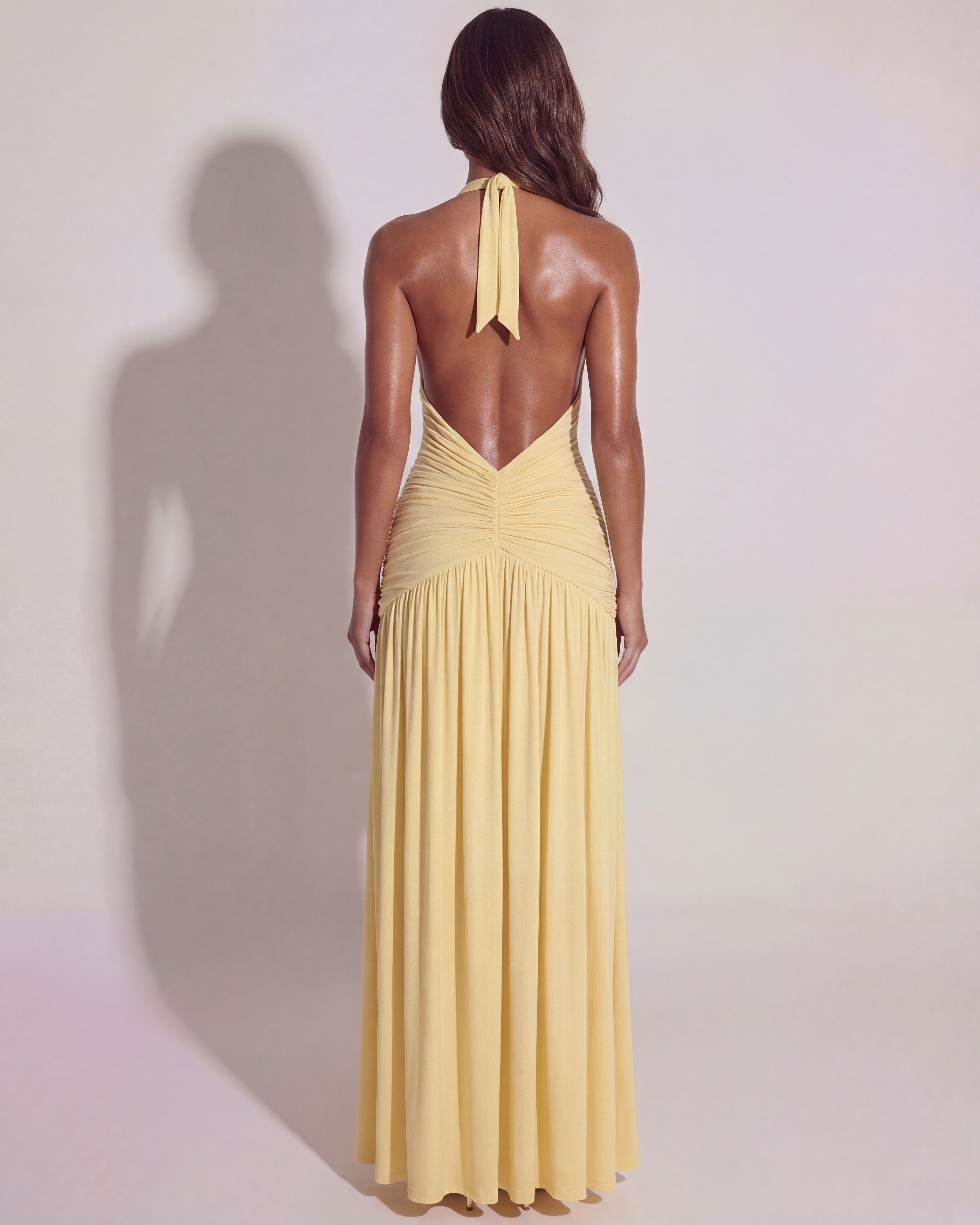 Abito maxi Alba giallo burro Bella di Roma – taglie XS-XL