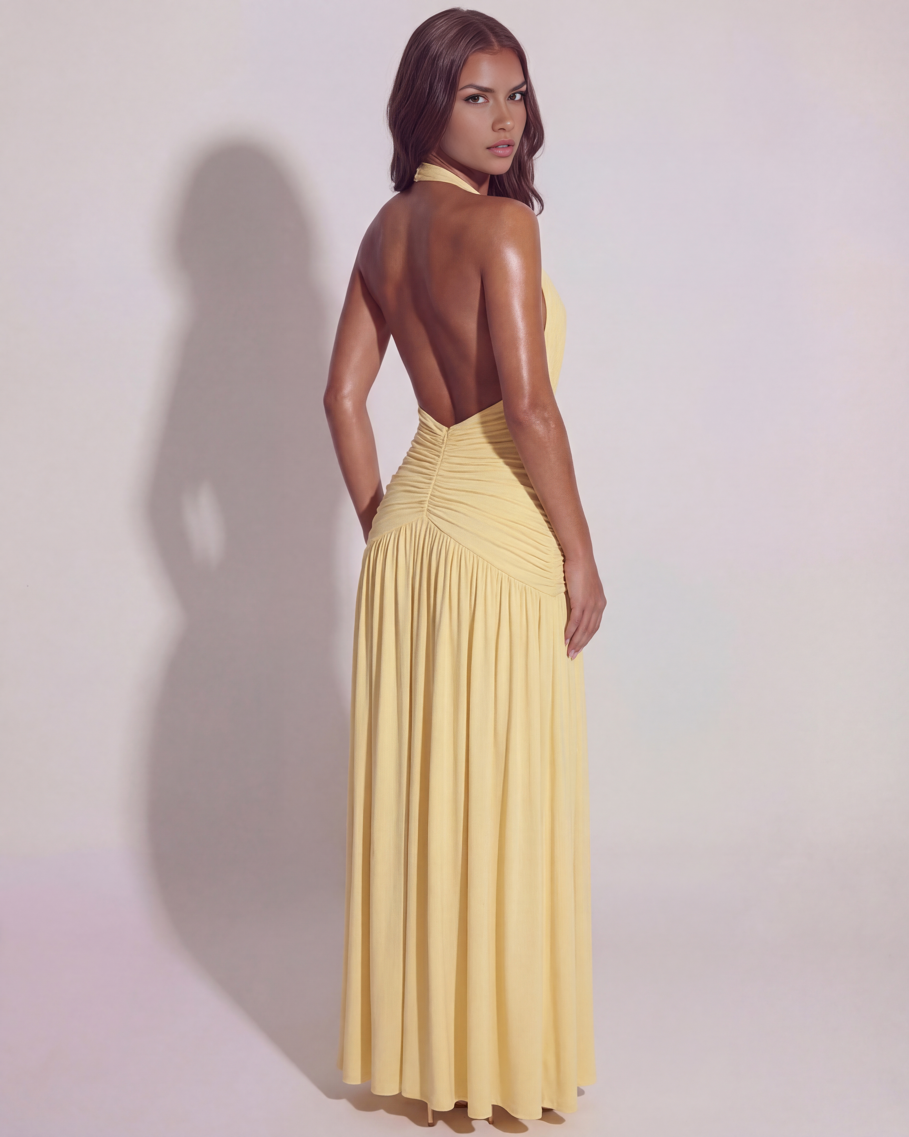 Abito maxi Alba giallo burro Bella di Roma – look serata primaverile