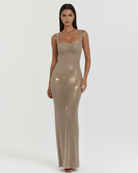 Abito Maxi Isabella Oro Strass Bella di Roma – dettaglio strass