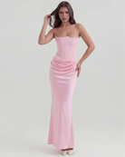 Abito midi Rosalind rosa corsetto Bella di Roma – look matrimonio romantico