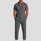 Set uomo con camicia a righe – dettaglio del colletto | Bella di Roma