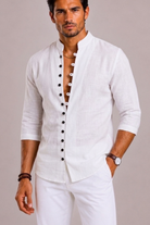 Camicia Uomo con Collo Alto e Maniche Lunghe | Bella di Roma