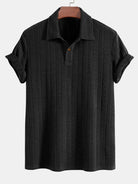 Polo da uomo jacquard a maniche corte con colletto