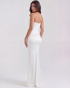 Abito midi Rosalind bianco corsetto Bella di Roma – look matrimonio nubilato