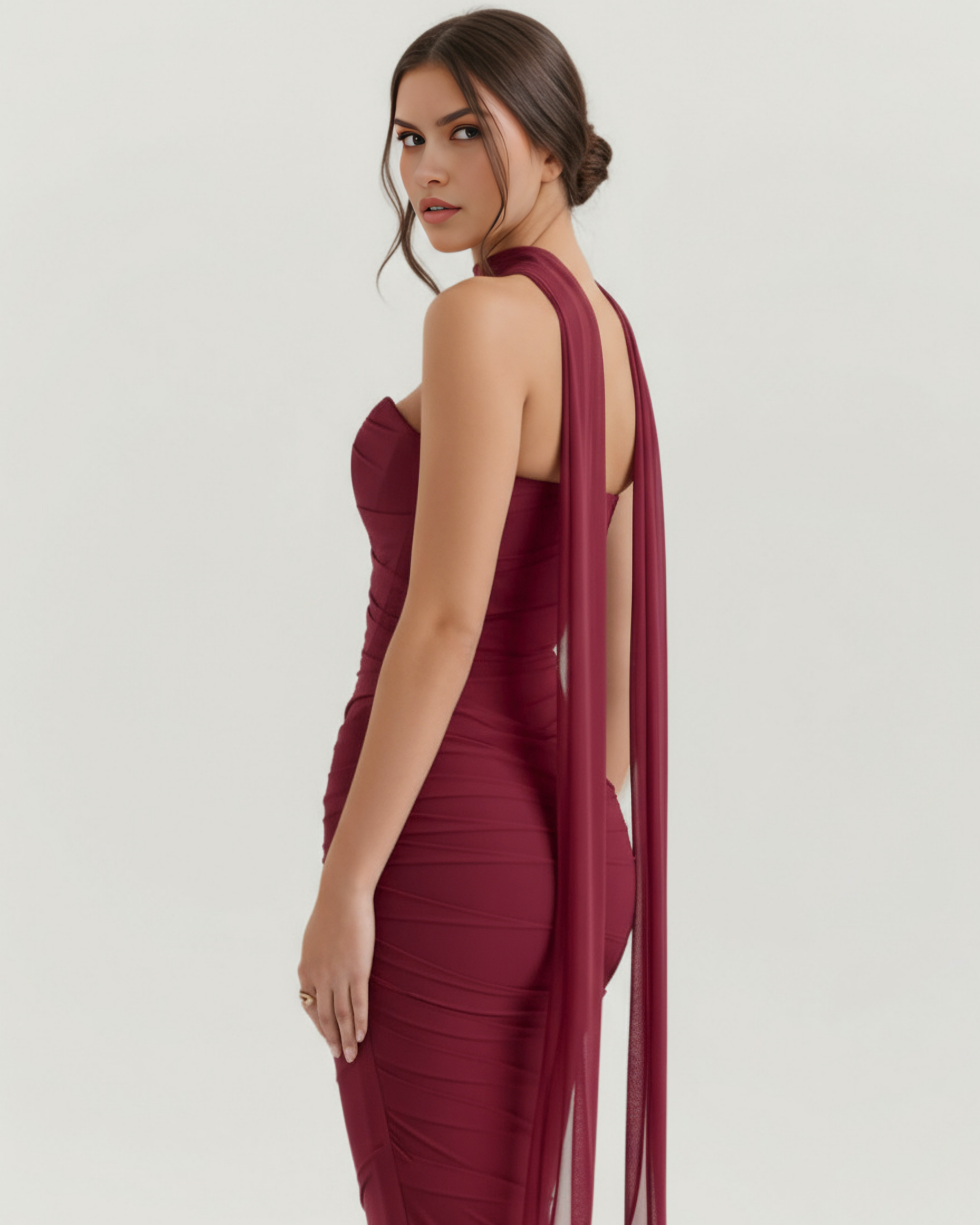Set tre pezzi Malu borgogna Bella di Roma – sciarpa coordinata