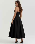 Abito midi Amalfi nero corsetto Bella di Roma – taglie XS-XL
