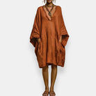Cassienne abito oversize scollato – Arancione