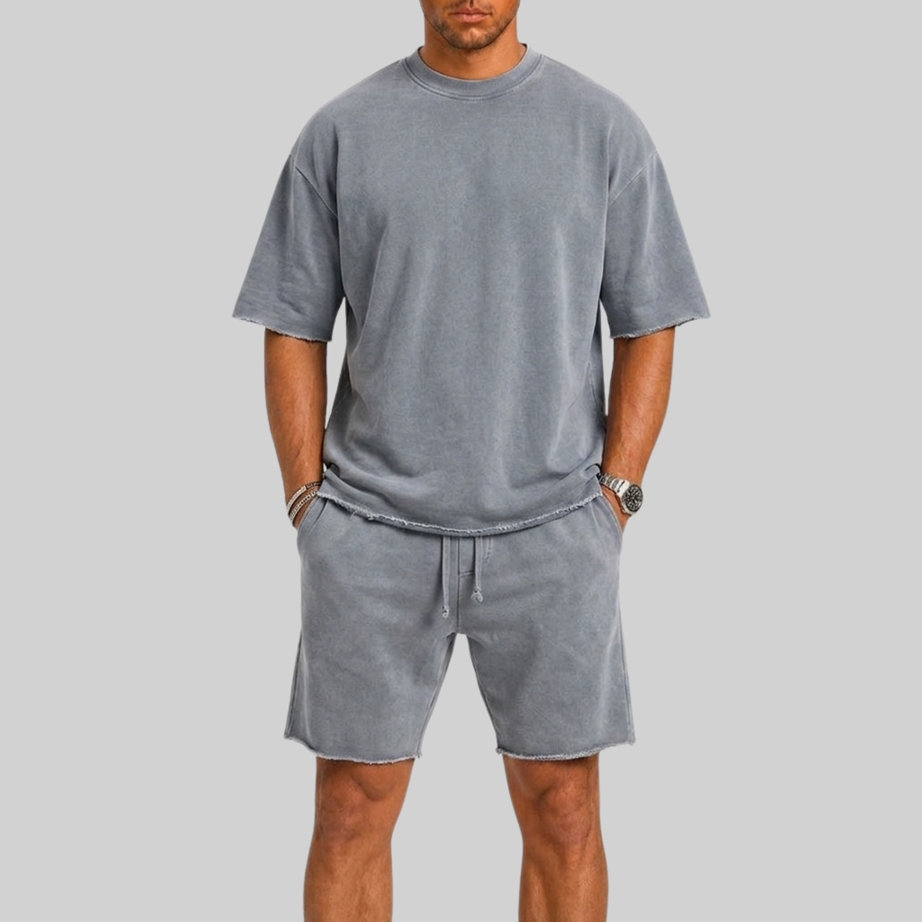 Completo estivo uomo con t-shirt – vista frontale | Bella di Roma