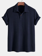 Polo da uomo jacquard a maniche corte con colletto