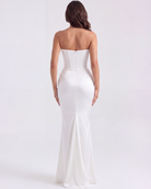 Abito midi Rosalind bianco corsetto Bella di Roma – look matrimonio taglie XS-2XL