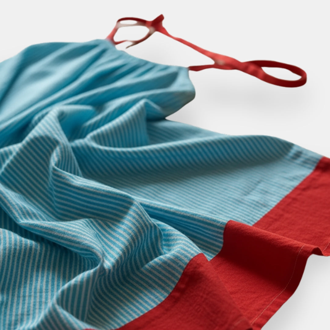 Servalde abito lungo con spalline – Blu, vista laterale