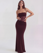 Abito maxi Valeria bordeaux pizzo Bella di Roma – pizzo bordeaux trasparente