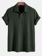 Polo da uomo jacquard a maniche corte con colletto