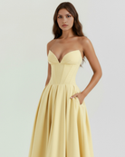 Abito Midi Amalfi Giallo Chiaro Bella di Roma – modella