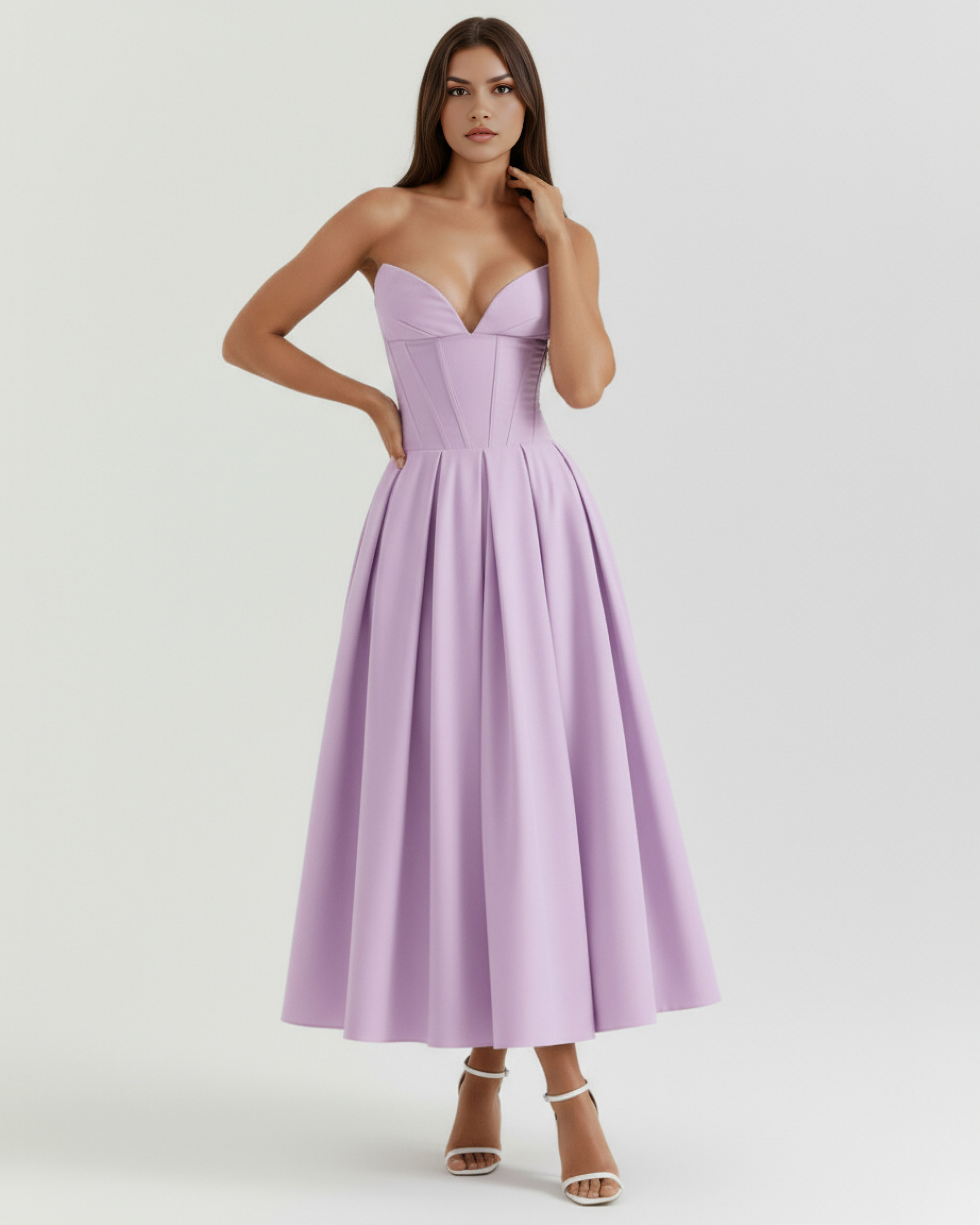 Abito Midi Amalfi Viola Bella di Roma – laterale