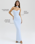 Set maxi Malu azzurro baby rete corsetto Bella di Roma – corsetto azzurro