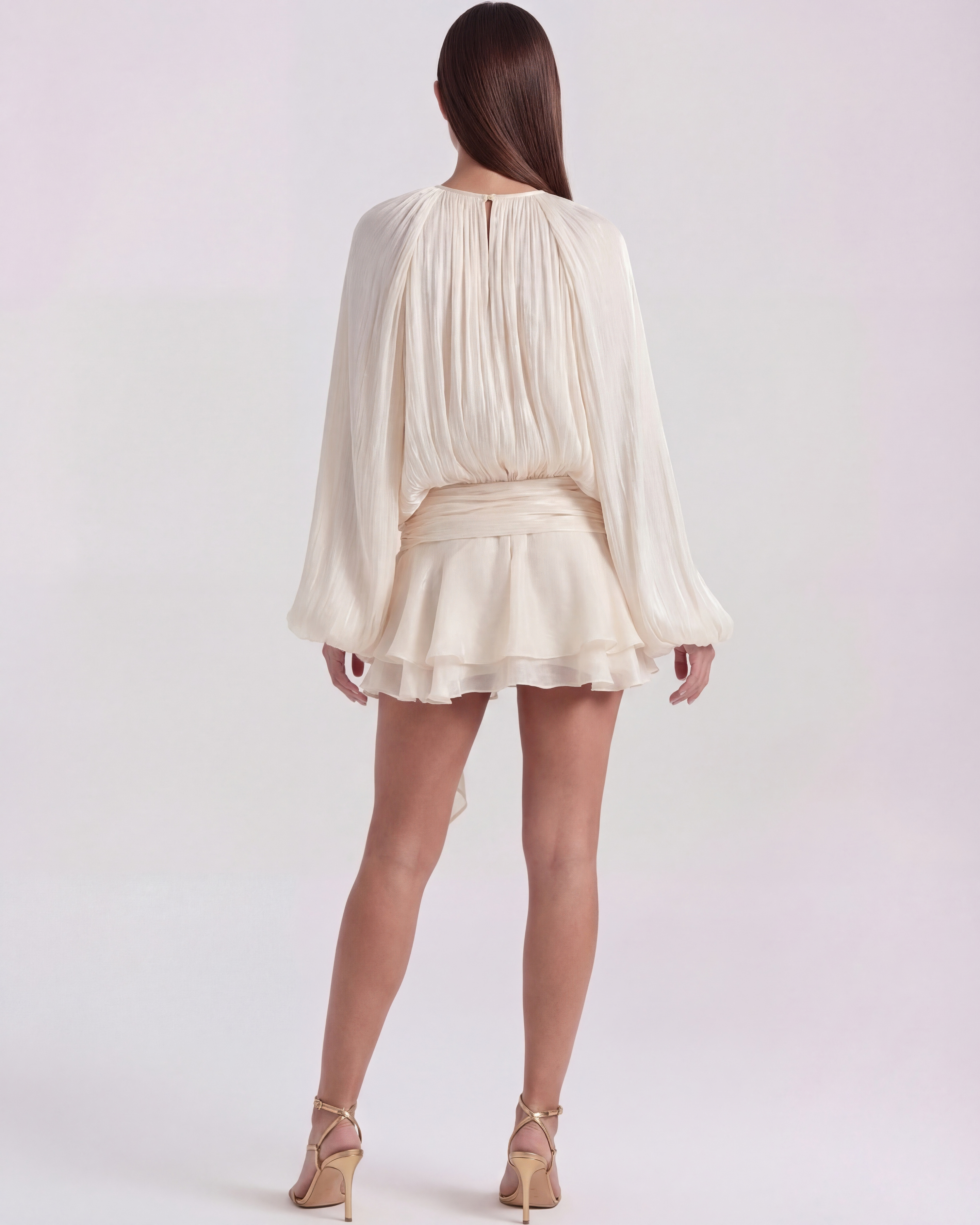 Abito mini Giovanna perla glitter Bella di Roma – vista laterale