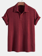 Polo da uomo jacquard a maniche corte con colletto