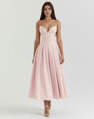 Abito Midi Amalfi Rosa Bella di Roma – modella