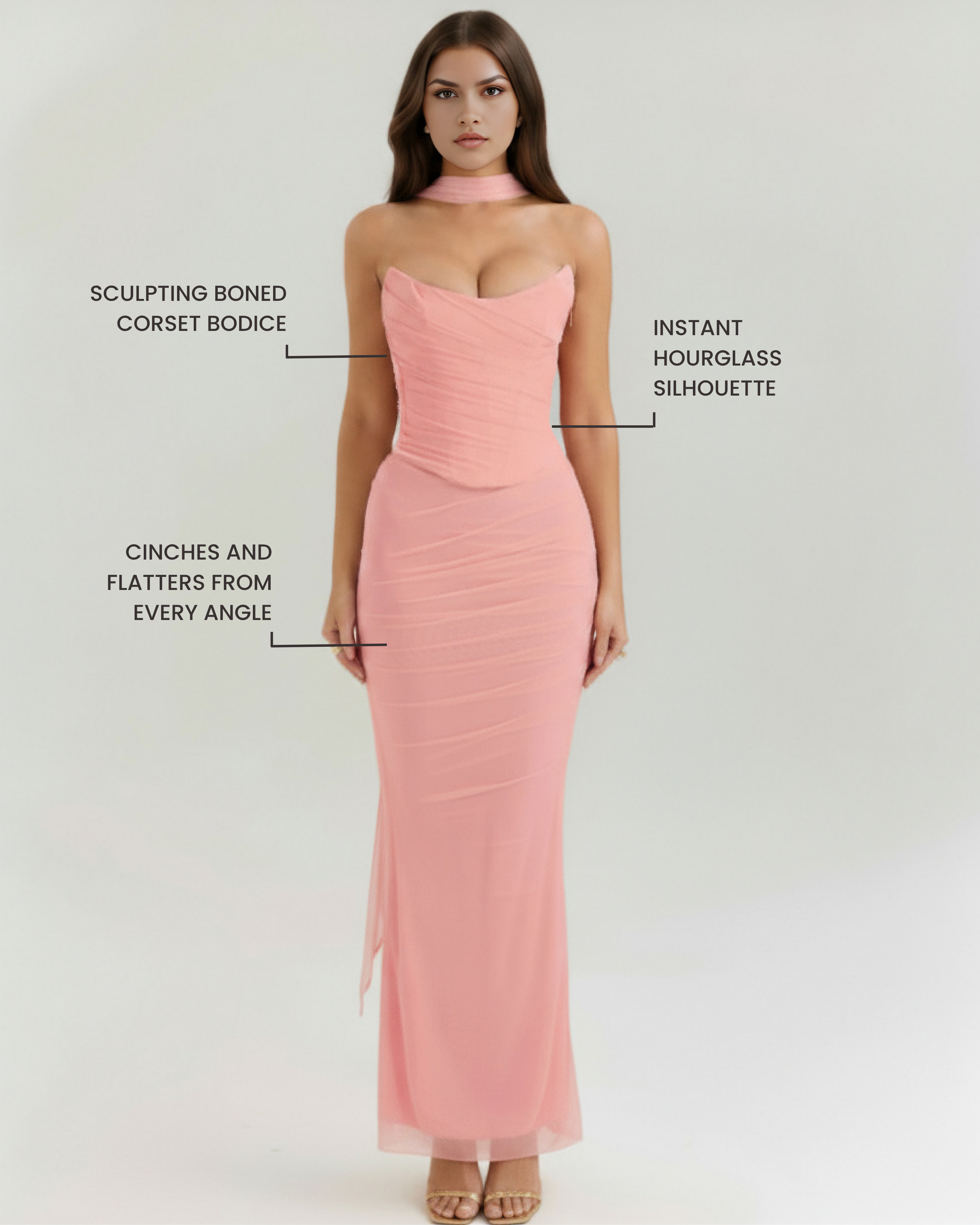 Set Maxi Malu Rosa Rete Bella di Roma – corsetto rete
