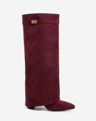 Stivali alti suede Lavista bordeaux Bella di Roma – vista frontale