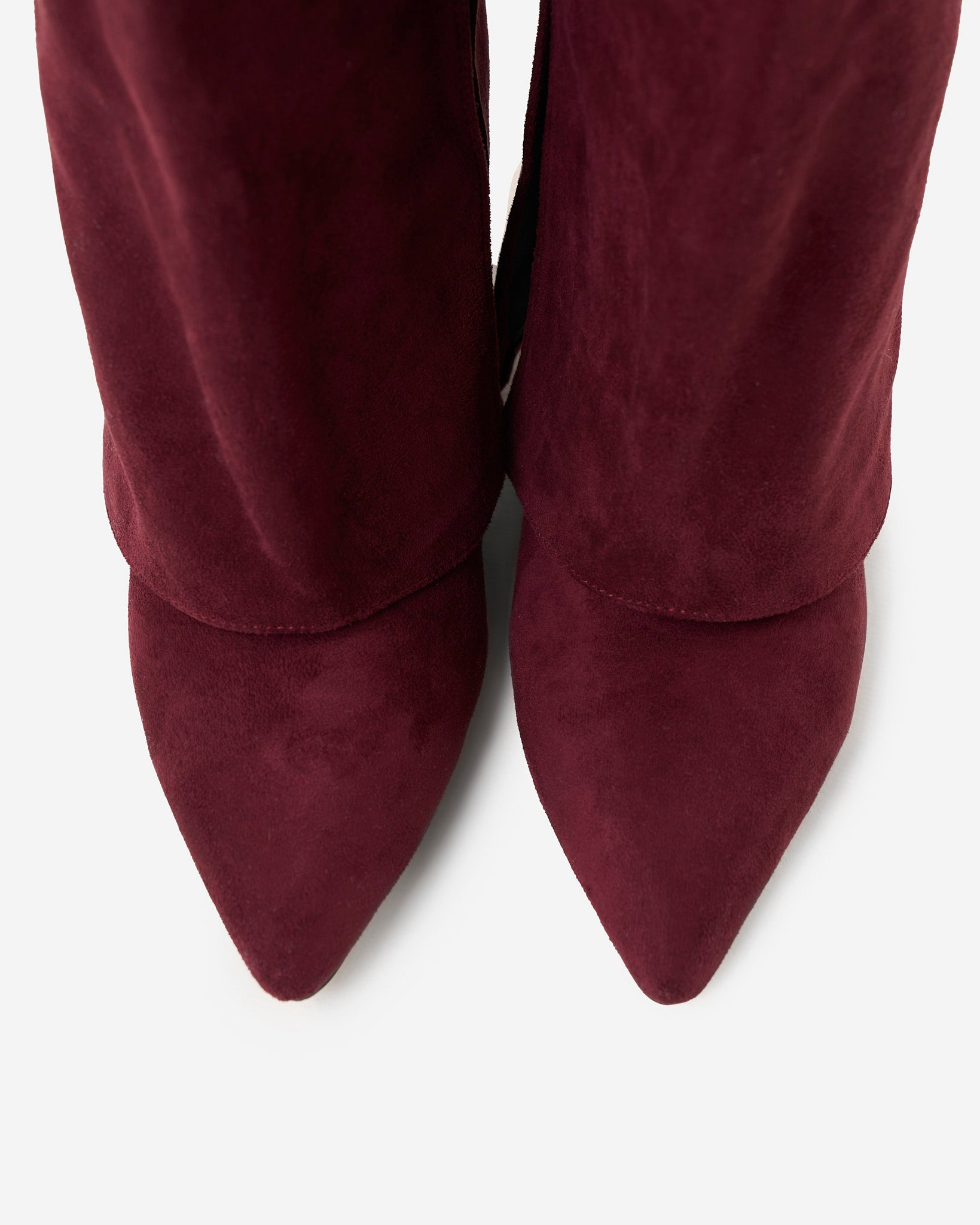Stivali alti suede Lavista bordeaux Bella di Roma – dettaglio gamba