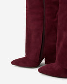 Stivali alti suede Lavista bordeaux Bella di Roma – tacco nascosto taglie 36-43