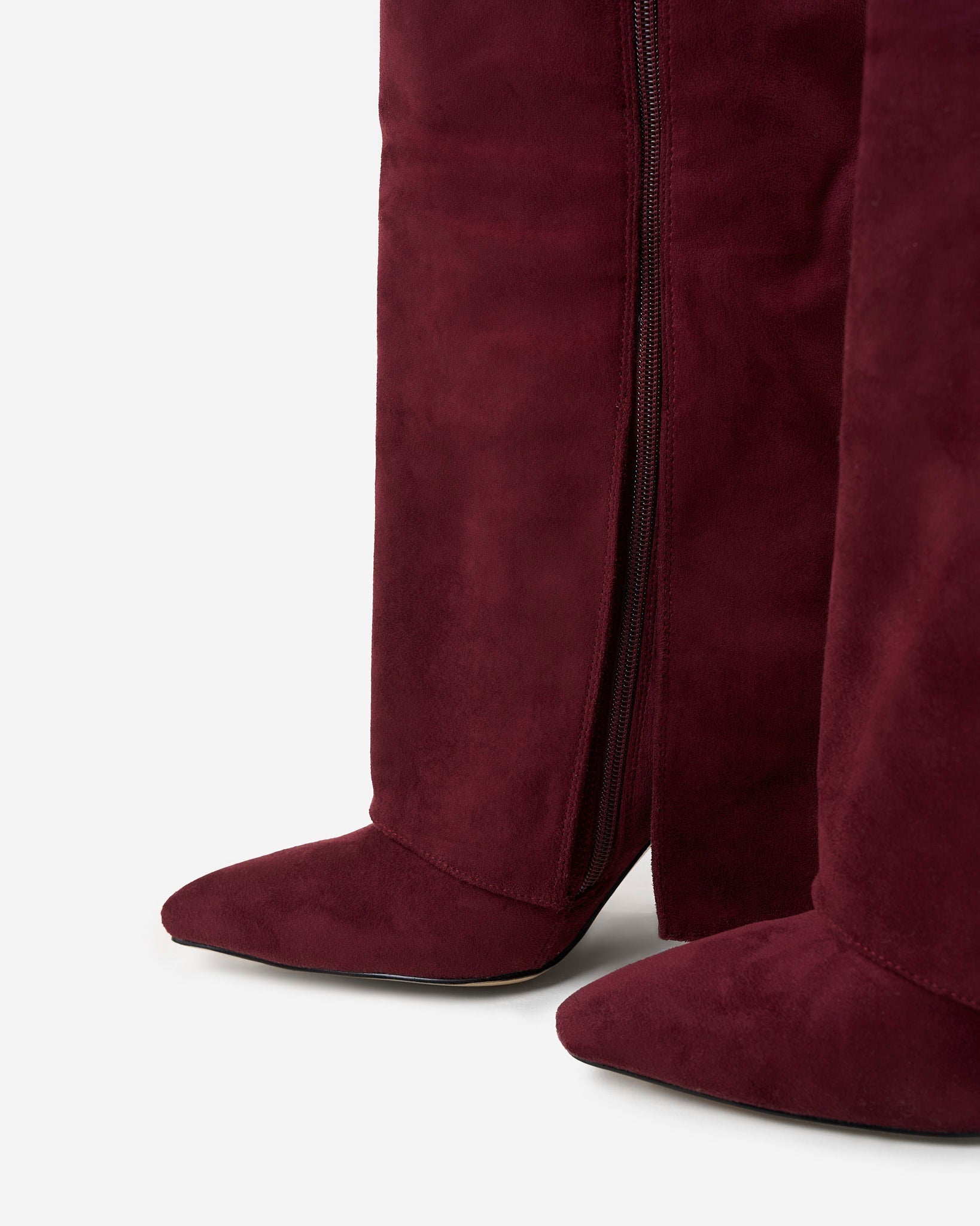 Stivali alti suede Lavista bordeaux Bella di Roma – tacco nascosto taglie 36-43