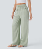 Pantaloni Baggy Casual in Lino Bella di Roma – vista laterale