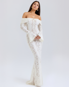 Abito Maxi Alessandra Bianco Bella di Roma – laterale