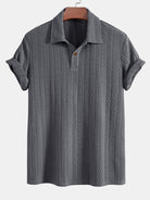Polo da uomo jacquard a maniche corte con colletto