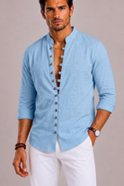 Camicia Uomo con Collo Alto e Maniche Lunghe | Bella di Roma