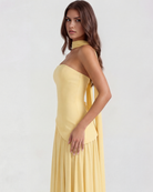 Abito maxi Serena giallo burro Bella di Roma – silhouette solare