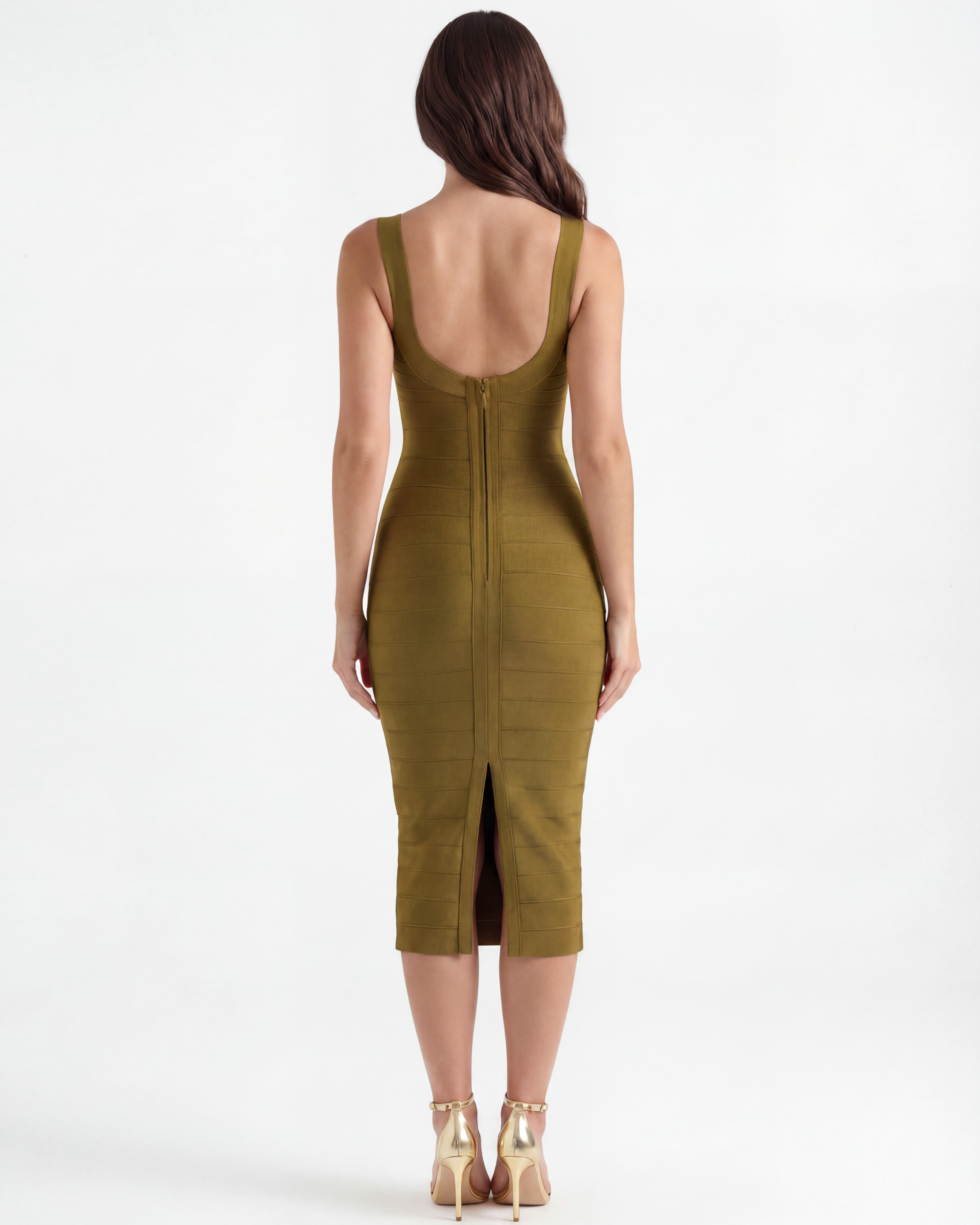 Abito midi bandage oliva La Beyoncé – Bella di Roma collezione bandage