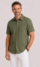 Camicia Uomo in Lino e Cotone a Maniche Corte | Bella di Roma