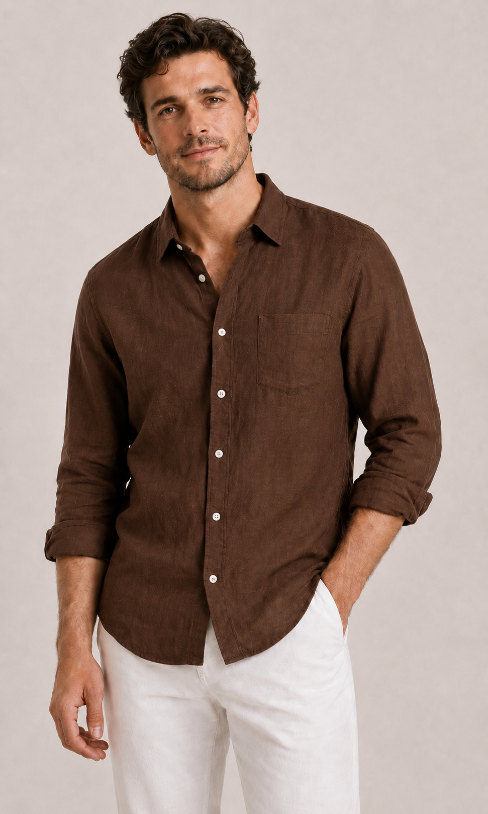 Camicia Uomo in Lino Relaxed | Eleganza Casual | Bella di Roma