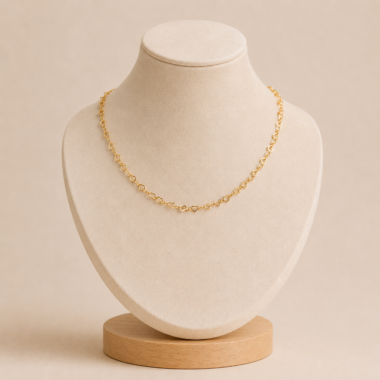 Dettaglio catena a cuori aperti in oro collana Bella di Roma