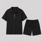 Set polo uomo con zip e pantaloni corti estivi | Bella di Roma