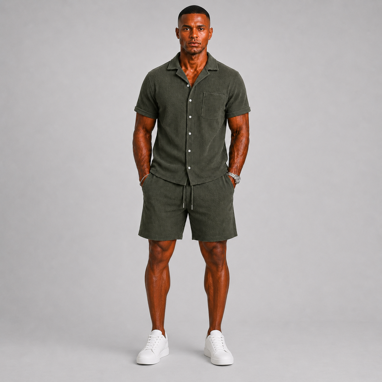 Set uomo in velluto a coste – dettaglio della texture | Bella di Roma