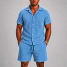 Set uomo in velluto a coste con pantaloni corti – set coordinato | Bella di Roma