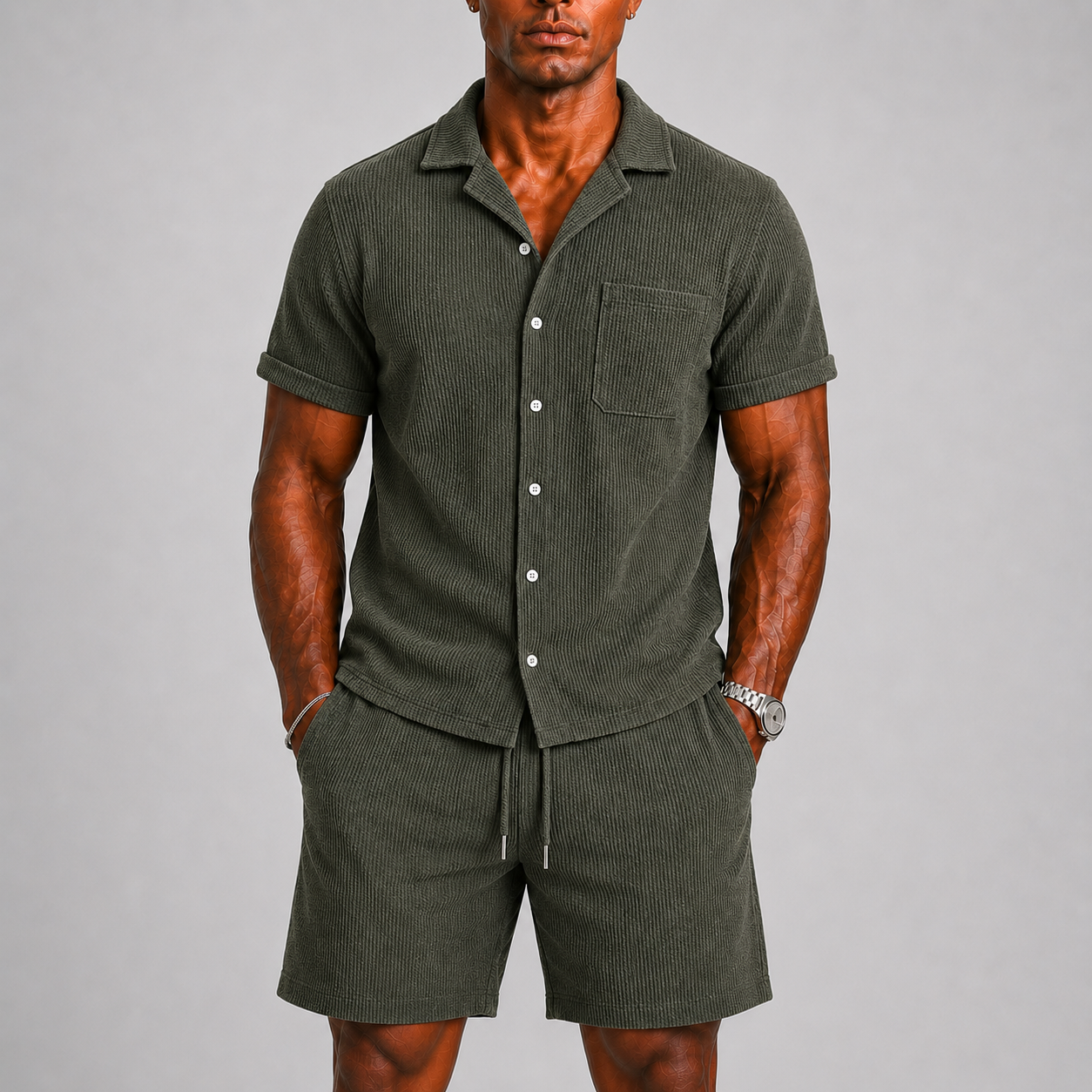 Set uomo con pantaloni corti – variante di colore | Bella di Roma