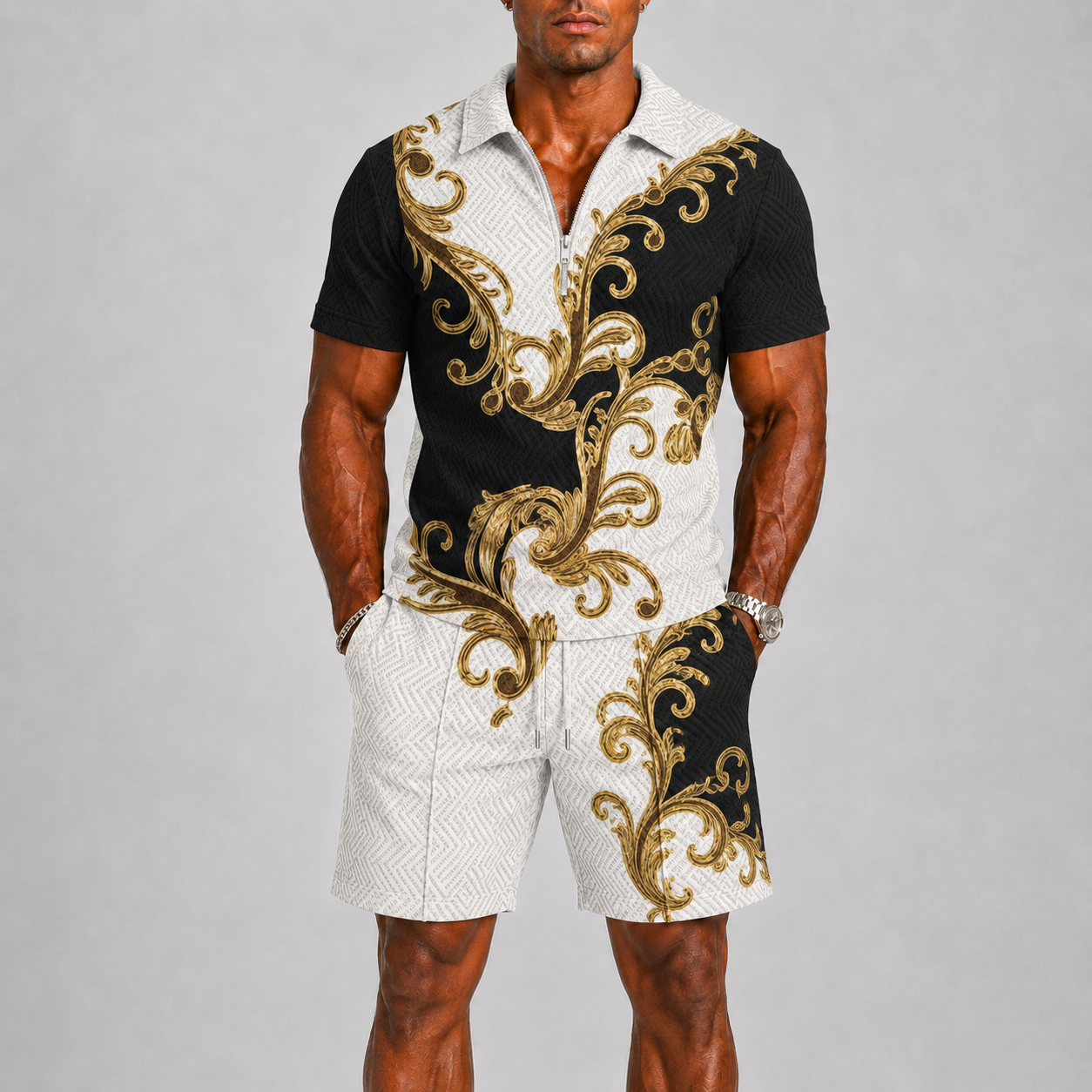 Completo estivo uomo con polo – colletto aperto | Bella di Roma