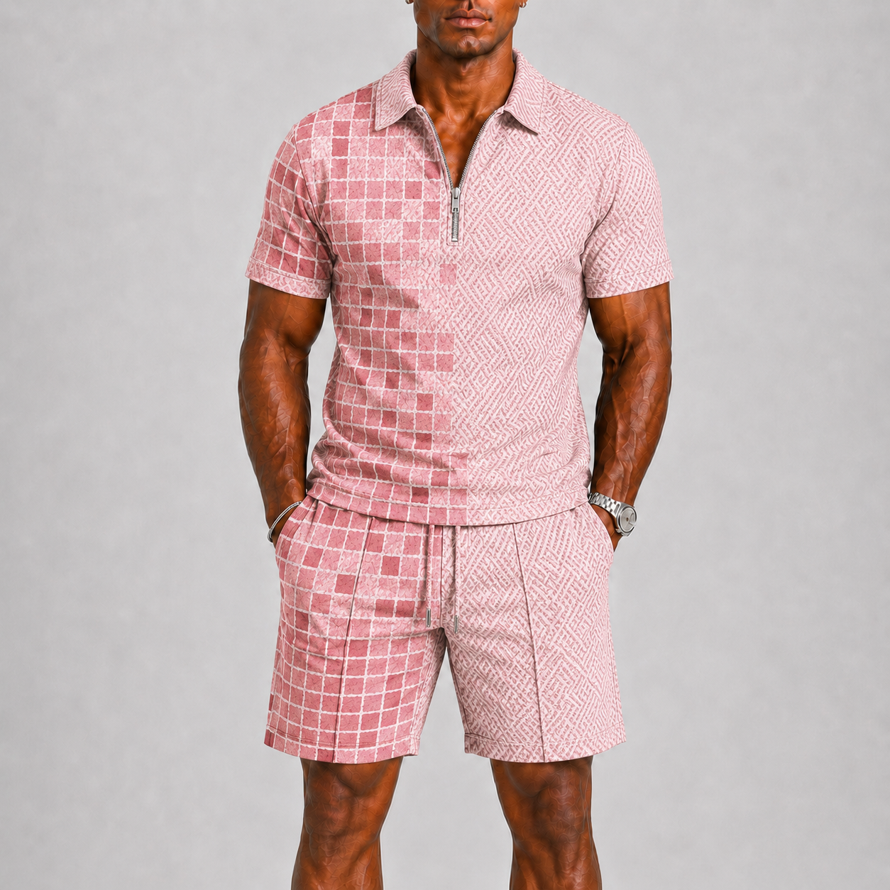Completo estivo uomo con polo – vista frontale | Bella di Roma
