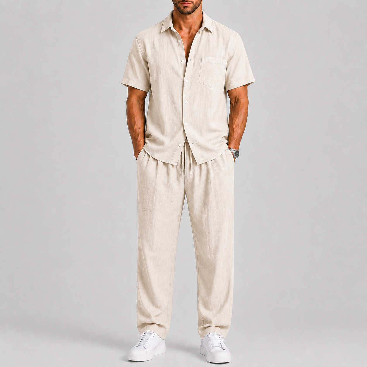 Completo estivo uomo con camicia – vestibilità rilassata | Bella di Roma