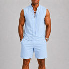 Completo estivo uomo con pantaloni corti – variante di colore | Bella di Roma