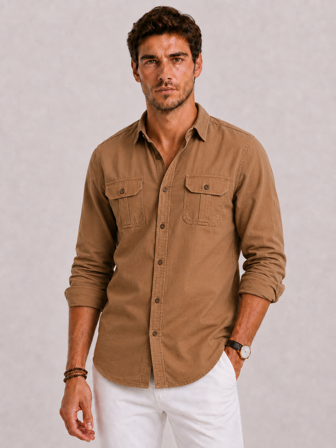 Camicia Casual Uomo con Tasche sul Petto | Bella di Roma
