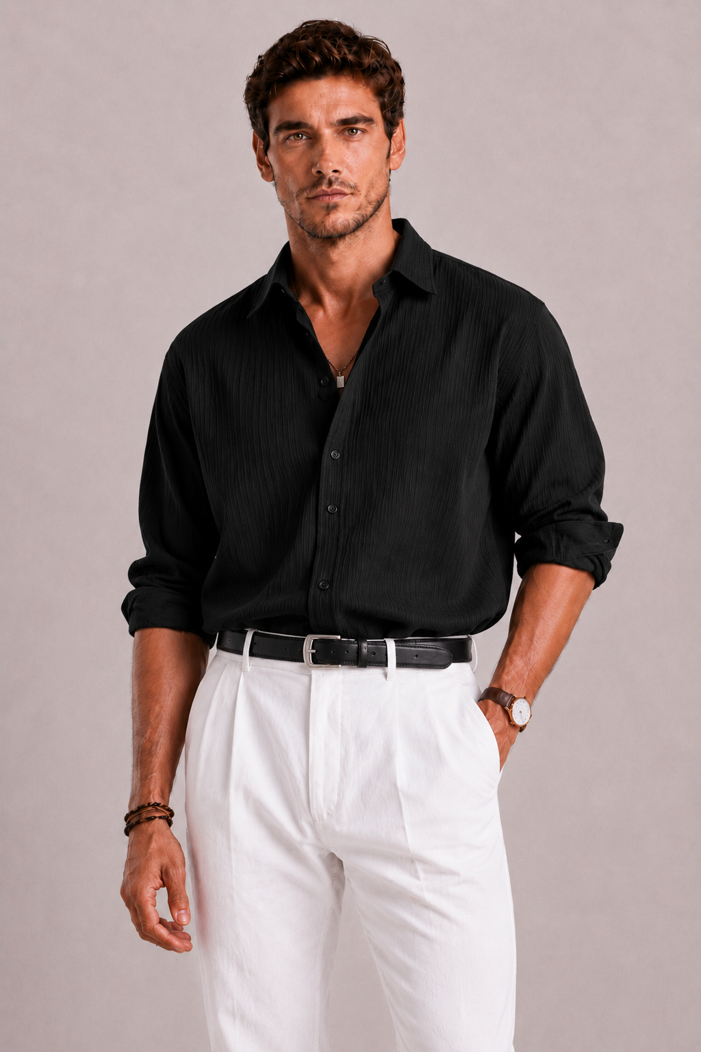 Camicia Uomo Oversize a Maniche Lunghe | Bella di Roma