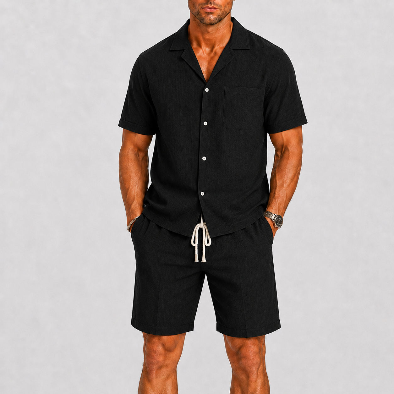 Completo estivo uomo con pantaloni corti – look curato | Bella di Roma