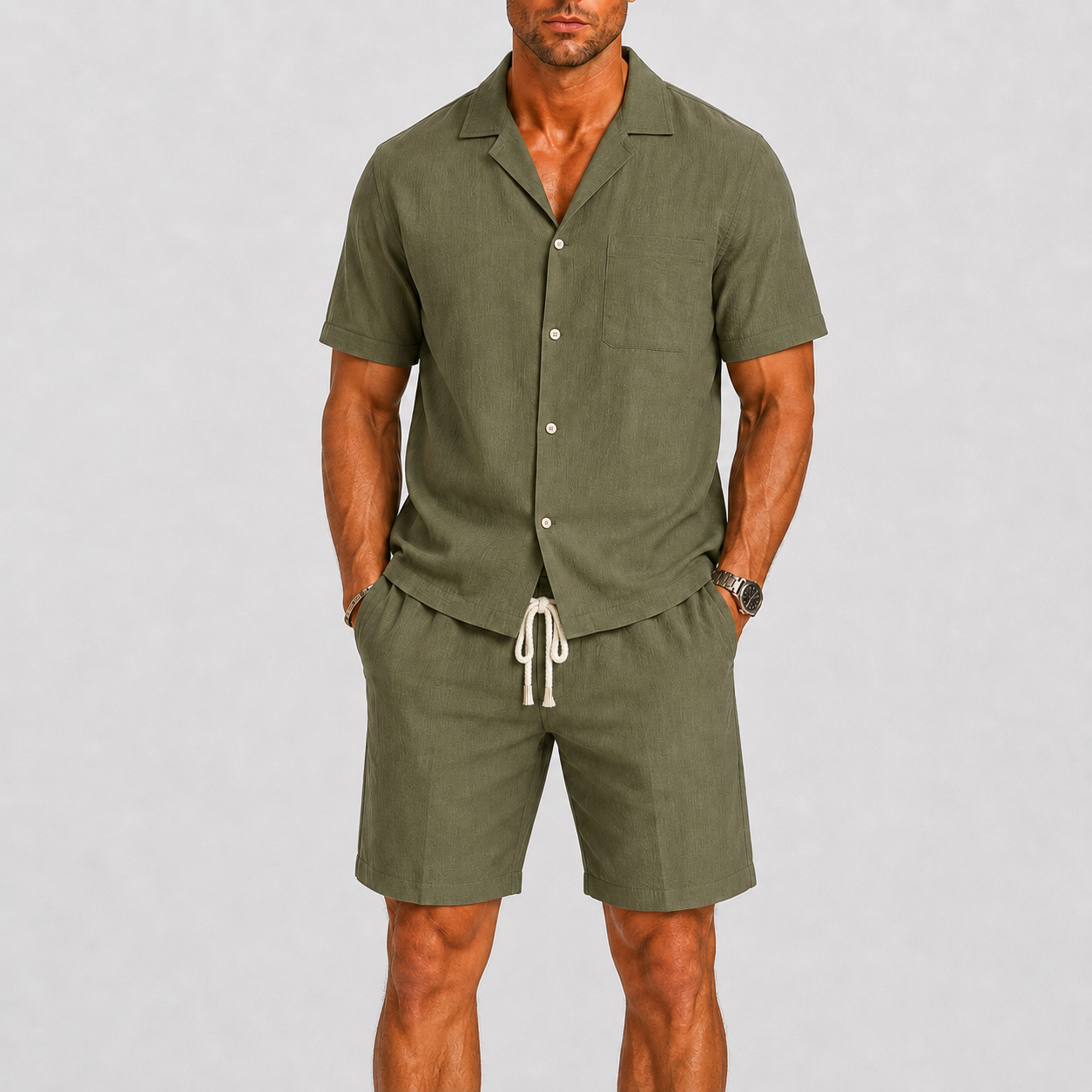 Completo estivo uomo con camicia – altra variante di colore | Bella di Roma